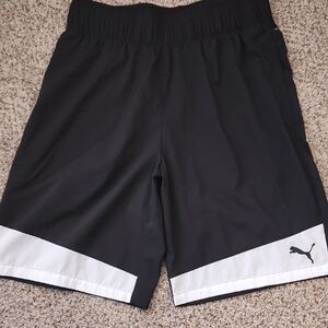 Puma Men's Athletic Shorts in Black and White